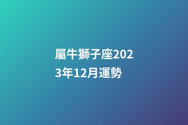 屬牛獅子座2023年12月運勢-第1張-星座運勢-玄機派