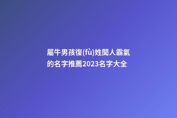 屬牛男孩復(fù)姓聞人霸氣的名字推薦2023名字大全