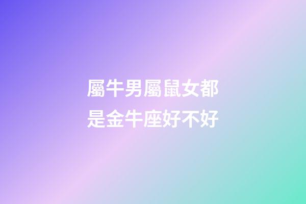 屬牛男屬鼠女都是金牛座好不好-第1張-星座運(yùn)勢(shì)-玄機(jī)派