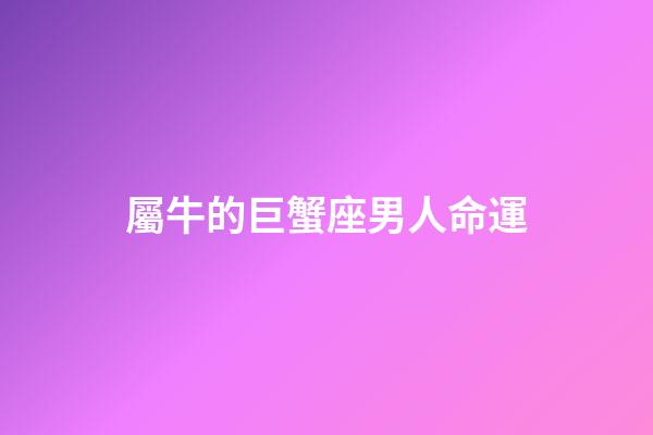 屬牛的巨蟹座男人命運-第1張-星座運勢-玄機派