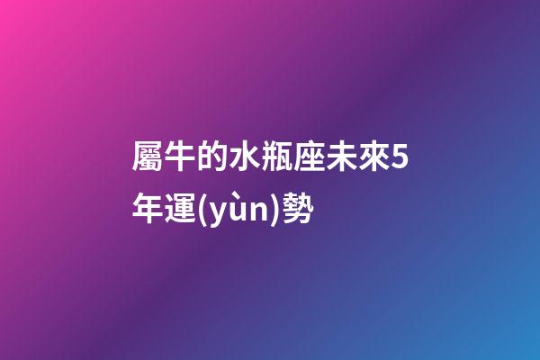 屬牛的水瓶座未來5年運(yùn)勢