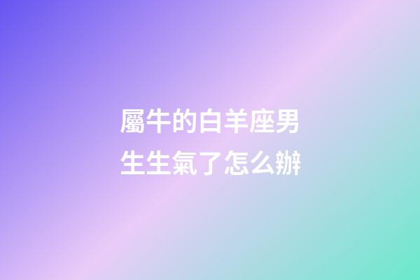 屬牛的白羊座男生生氣了怎么辦-第1張-星座運勢-玄機派