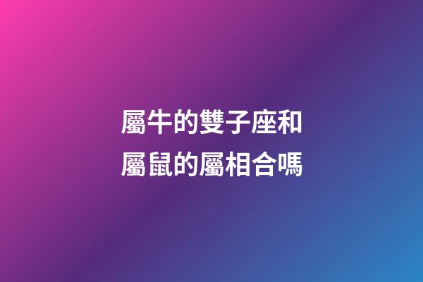 屬牛的雙子座和屬鼠的屬相合嗎-第1張-星座運勢-玄機派