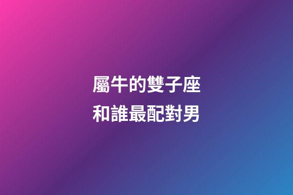屬牛的雙子座和誰最配對男-第1張-星座運勢-玄機派