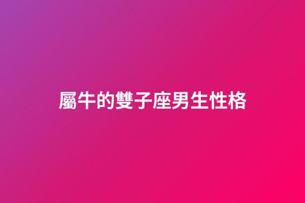 屬牛的雙子座男生性格-第1張-星座運勢-玄機派
