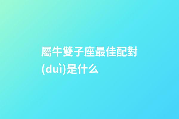 屬牛雙子座最佳配對(duì)是什么-第1張-星座運(yùn)勢(shì)-玄機(jī)派