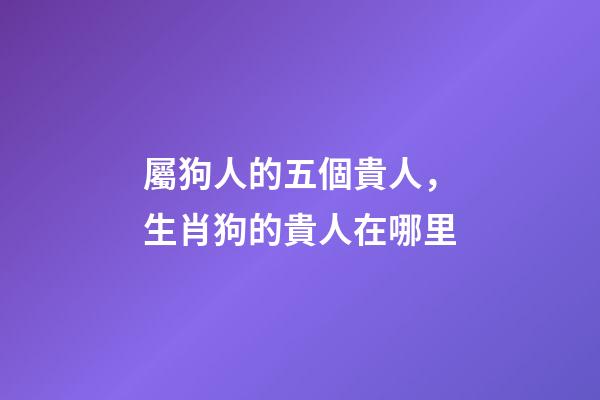 屬狗人的五個貴人，生肖狗的貴人在哪里-第1張-觀點-玄機派