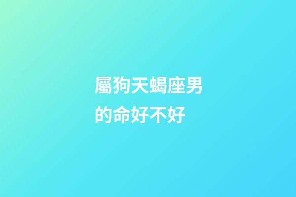 屬狗天蝎座男的命好不好-第1張-星座運勢-玄機派