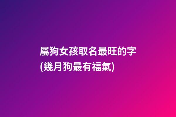 屬狗女孩取名最旺的字(幾月狗最有福氣)