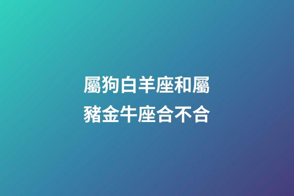 屬狗白羊座和屬豬金牛座合不合-第1張-星座運勢-玄機派