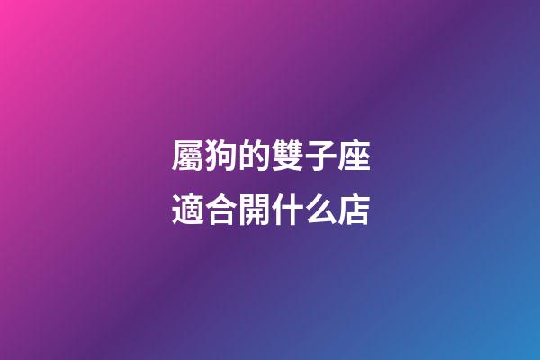 屬狗的雙子座適合開什么店-第1張-星座運勢-玄機派