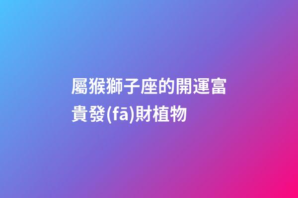 屬猴獅子座的開運富貴發(fā)財植物