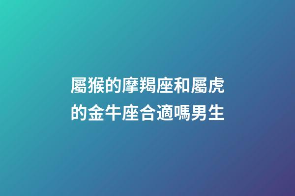 屬猴的摩羯座和屬虎的金牛座合適嗎男生-第1張-星座運勢-玄機派