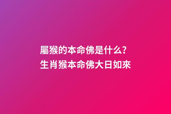 屬猴的本命佛是什么？生肖猴本命佛大日如來