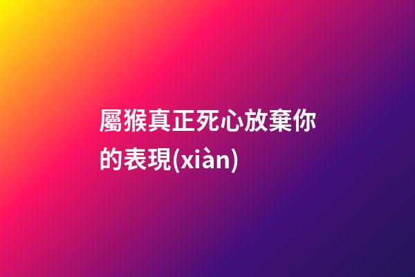 屬猴真正死心放棄你的表現(xiàn)