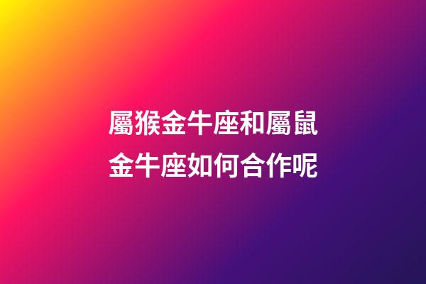 屬猴金牛座和屬鼠金牛座如何合作呢-第1張-星座運(yùn)勢(shì)-玄機(jī)派