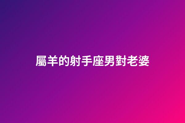 屬羊的射手座男對老婆-第1張-星座運勢-玄機派