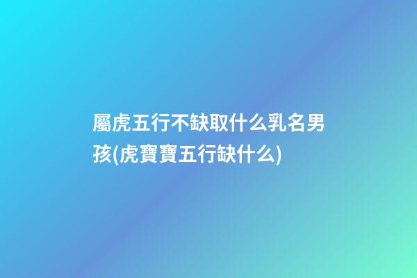 屬虎五行不缺取什么乳名男孩(虎寶寶五行缺什么)