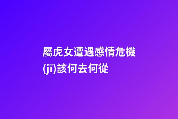 屬虎女遭遇感情危機(jī)該何去何從