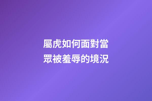 屬虎如何面對當眾被羞辱的境況