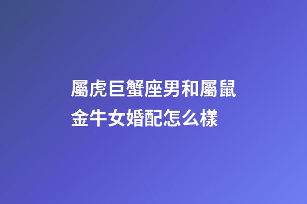 屬虎巨蟹座男和屬鼠金牛女婚配怎么樣-第1張-星座運(yùn)勢-玄機(jī)派