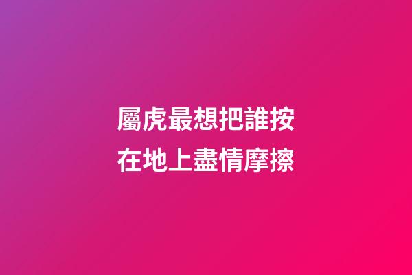 屬虎最想把誰按在地上盡情摩擦
