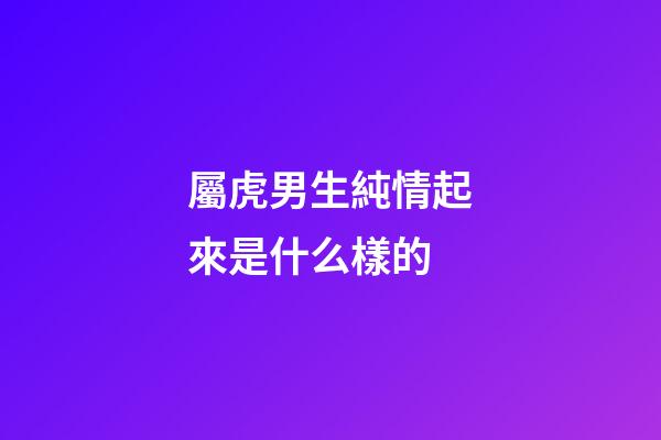 屬虎男生純情起來是什么樣的