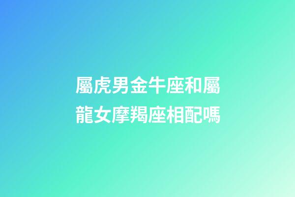 屬虎男金牛座和屬龍女摩羯座相配嗎-第1張-星座運勢-玄機派