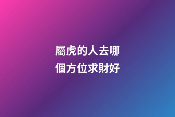 屬虎的人去哪個方位求財好