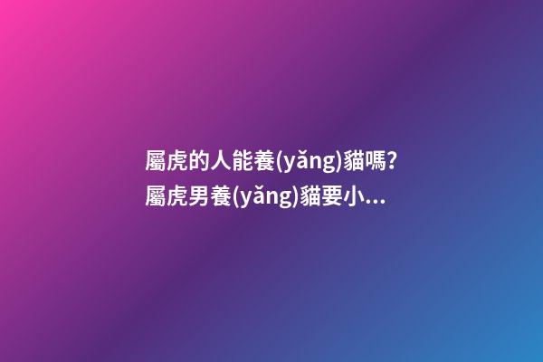 屬虎的人能養(yǎng)貓嗎？屬虎男養(yǎng)貓要小心