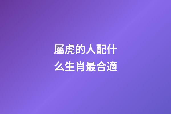 屬虎的人配什么生肖最合適