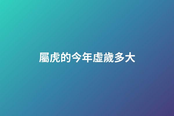 屬虎的今年虛歲多大