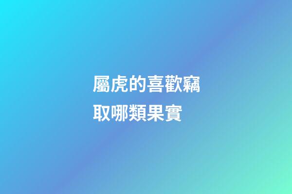 屬虎的喜歡竊取哪類果實