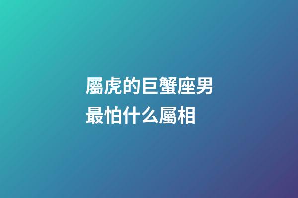 屬虎的巨蟹座男最怕什么屬相