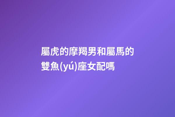 屬虎的摩羯男和屬馬的雙魚(yú)座女配嗎
