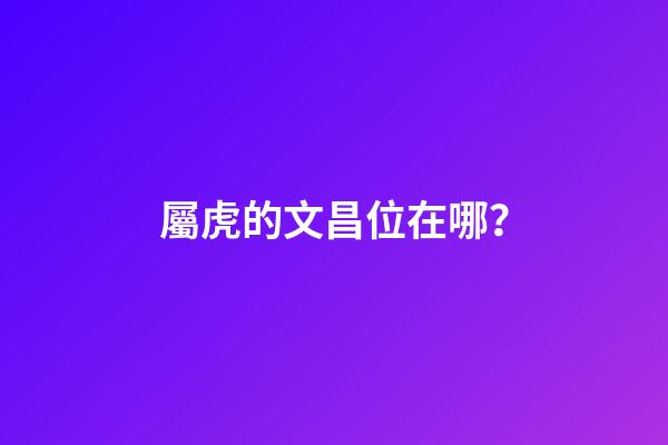 屬虎的文昌位在哪？