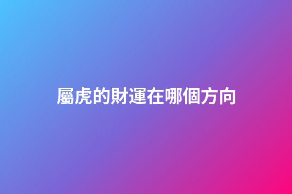 屬虎的財運在哪個方向