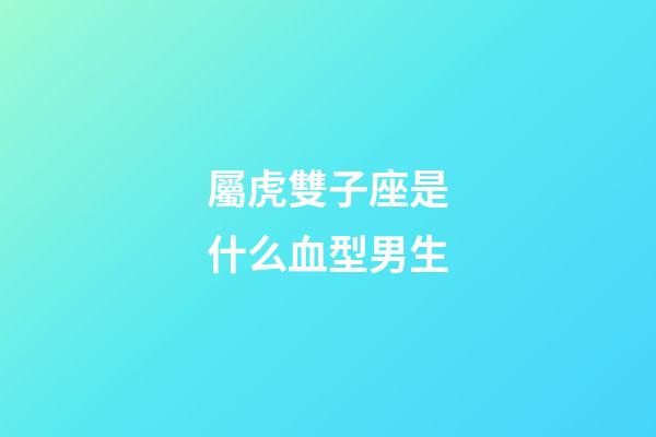 屬虎雙子座是什么血型男生-第1張-星座運勢-玄機派