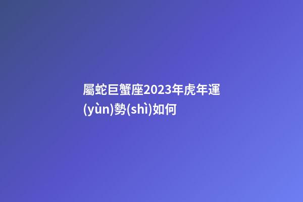 屬蛇巨蟹座2023年虎年運(yùn)勢(shì)如何
