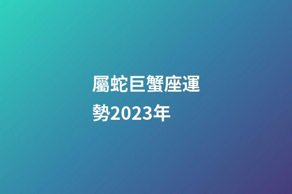 屬蛇巨蟹座運勢2023年-第1張-星座運勢-玄機派