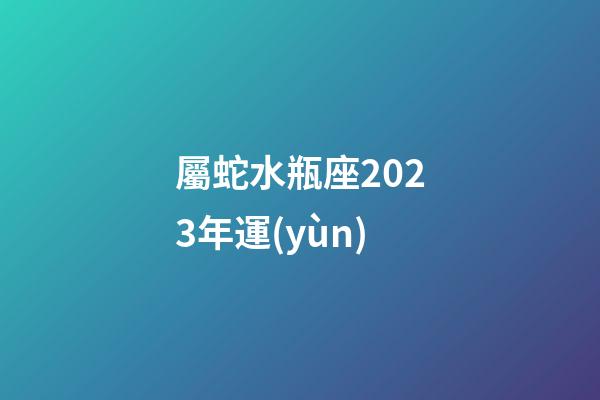 屬蛇水瓶座2023年運(yùn)-第1張-星座運(yùn)勢-玄機(jī)派