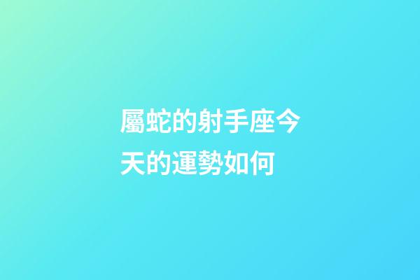 屬蛇的射手座今天的運勢如何-第1張-星座運勢-玄機派