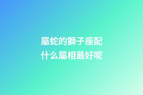 屬蛇的獅子座配什么屬相最好呢-第1張-星座運勢-玄機派