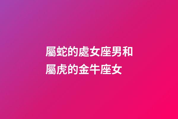 屬蛇的處女座男和屬虎的金牛座女-第1張-星座運勢-玄機派