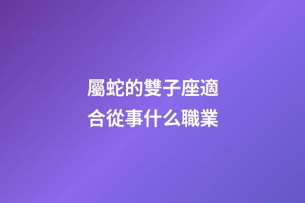 屬蛇的雙子座適合從事什么職業-第1張-星座運勢-玄機派