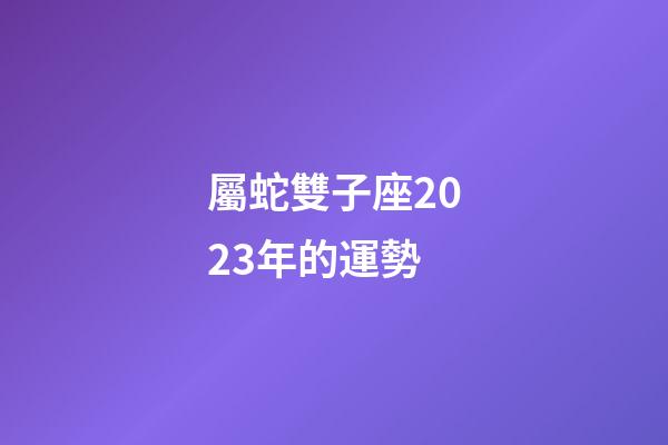 屬蛇雙子座2023年的運勢-第1張-星座運勢-玄機派