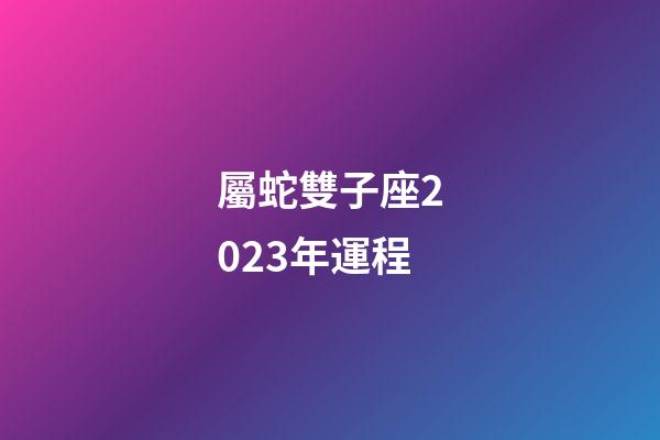 屬蛇雙子座2023年運程-第1張-星座運勢-玄機派