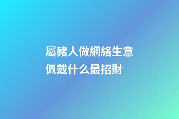 屬豬人做網絡生意佩戴什么最招財