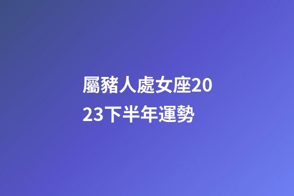 屬豬人處女座2023下半年運勢-第1張-星座運勢-玄機派