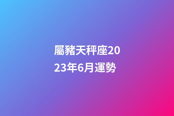 屬豬天秤座2023年6月運勢-第1張-星座運勢-玄機派
